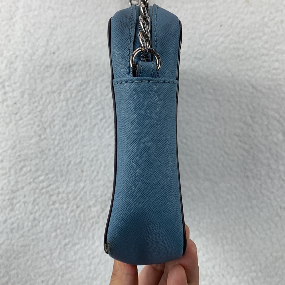 Michael Kors Women’s Sky Blue‎ Leather East West Crossbody Bag Gold Hardware - Picture 4 of 16